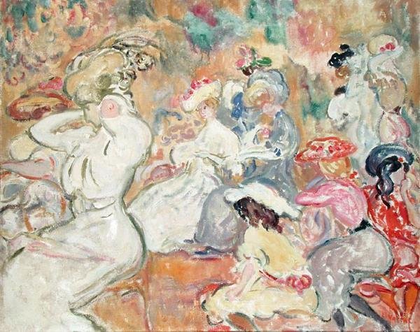 Unge kvinder i haven, ca. 1898 (olie på lærred) af Louis Valtat
