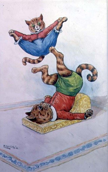 Katte, der skuler af Louis Wain
