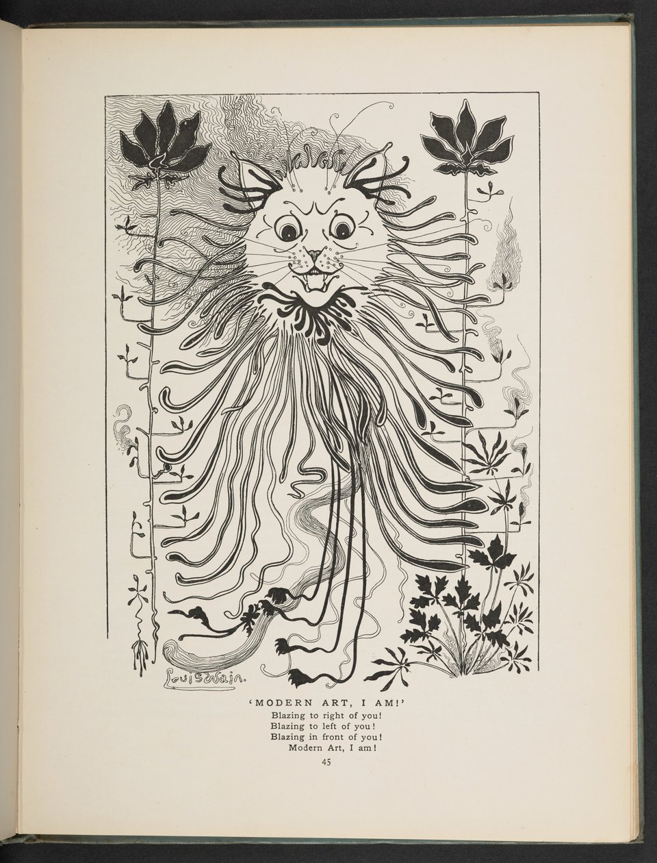 Jeg er moderne kunst, jeg er, fra s.45, Louis Wain Annual af Louis Wain