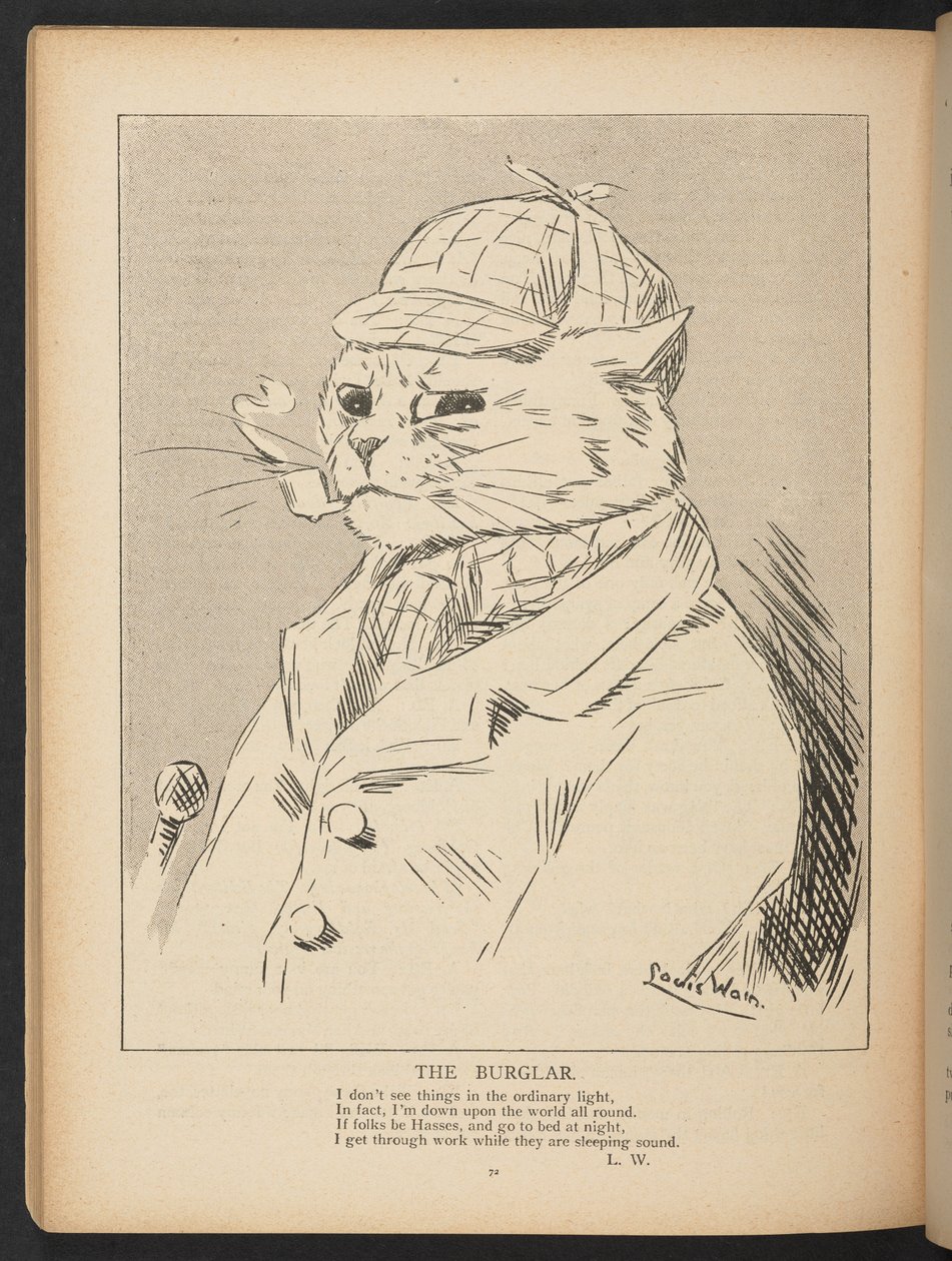 Indbrudstyven, fra s. 72, Louis Wain Annual af Louis Wain