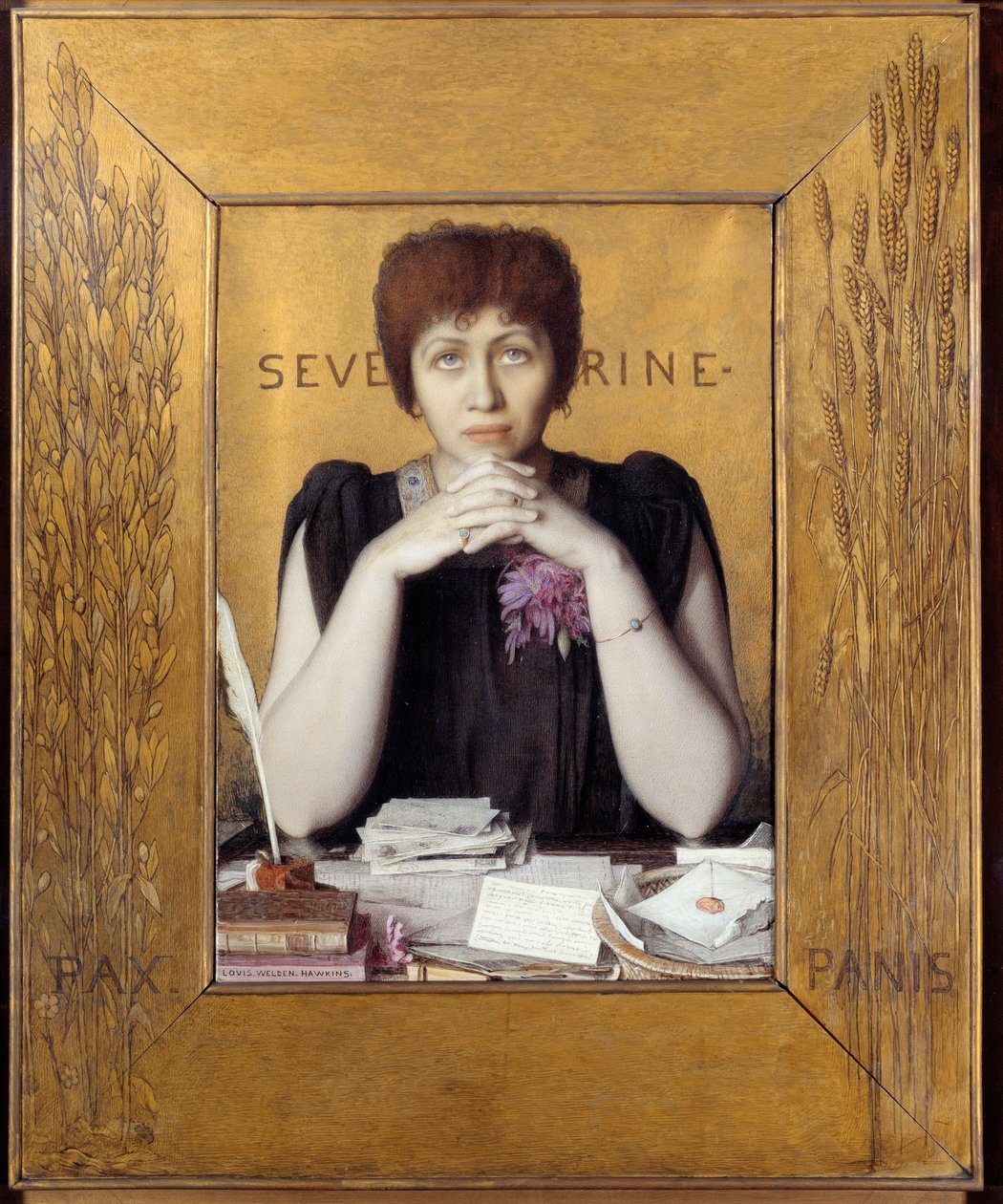 Portræt af Caroline Remy kaldet Severine (1855 - 1929) fransk journalist. Maleri af Louis Welden Hawkins (1849 - 1910) Ec. Ang af Louis Welden Hawkins