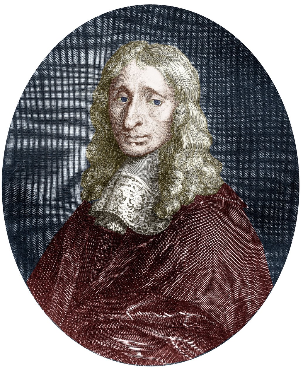 Francois Mansart (1598-1666) arkitekt af den franske kong Louis XIII, gravering, farvelagt dokument af Louis de (after) Namur