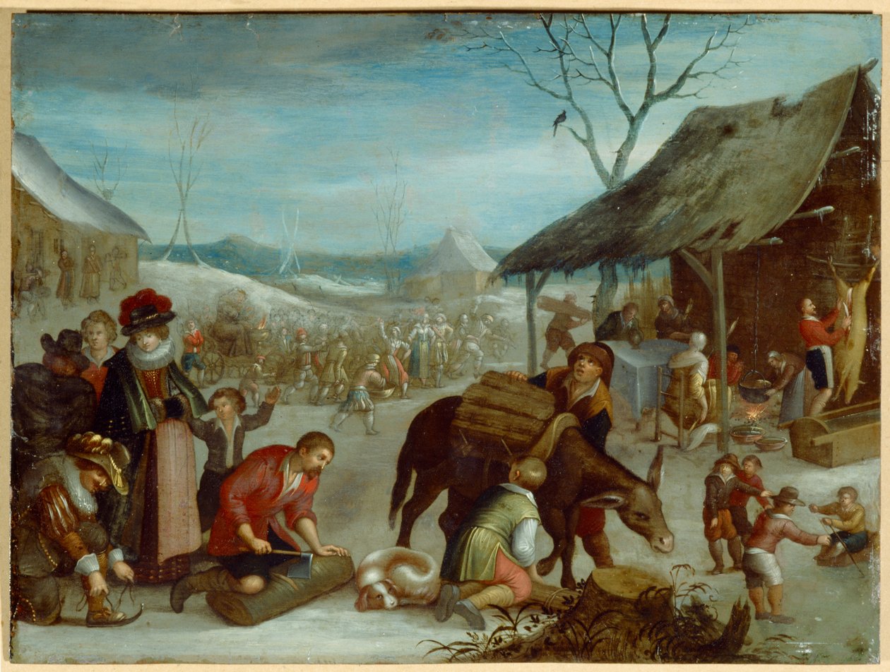 Vinter (olie på lærred) af Louis de (circle of) Caullery
