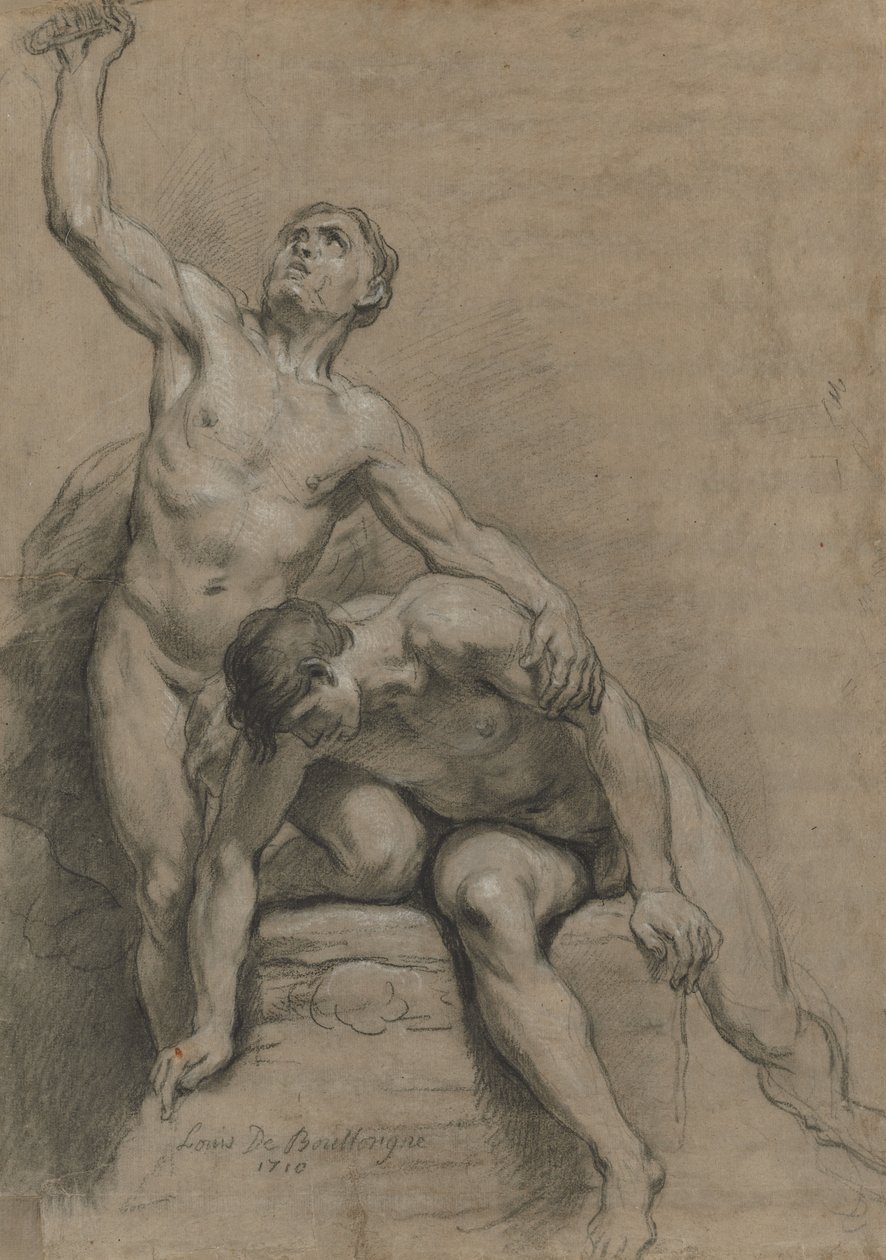 To mandlige nøgenbilleder, 1710. af Louis de Boullogne