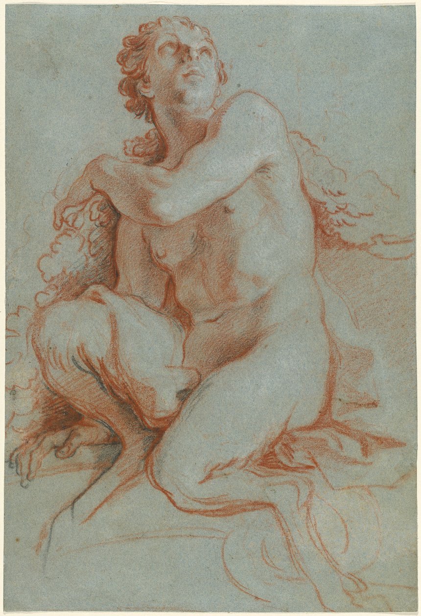 Siddende Faun af Louis de Boullogne the Younger