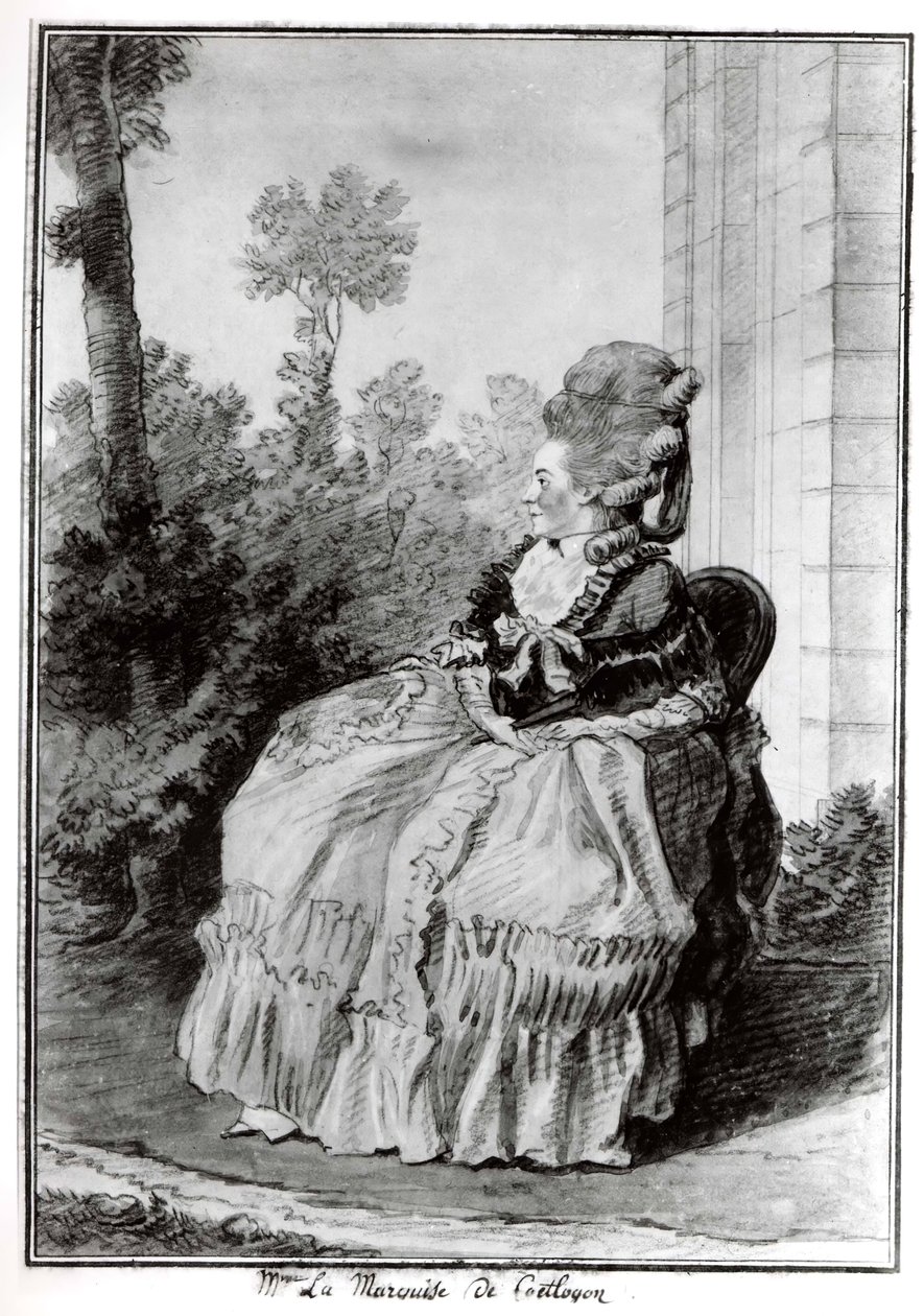 Madame la Marquise de Coëtlogon, ca. 1777. af Louis de Carmontelle