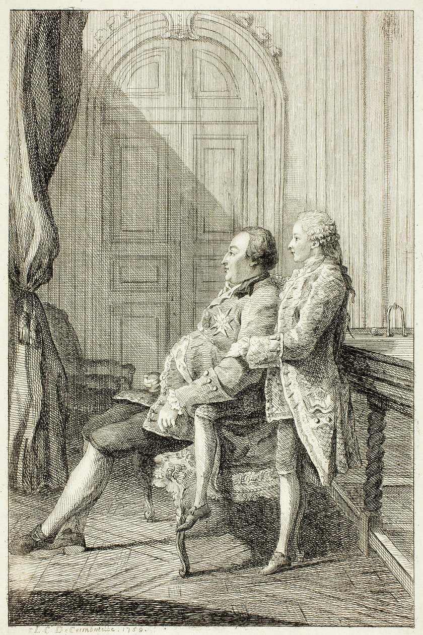 Hertugen af Orléans og hans søn af Louis de Carmontelle
