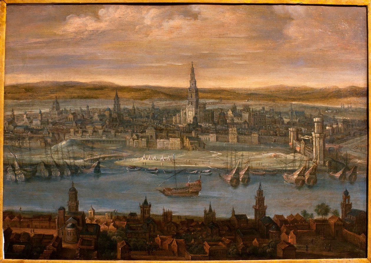 Udsigt over Sevilla - Maleri tilskrevet Louis de Caulery (1580-1621), olie på lærred, begyndelsen af det 17. århundrede - Museum of Fine Arts i Sevilla, Spanien af Louis de Caulery