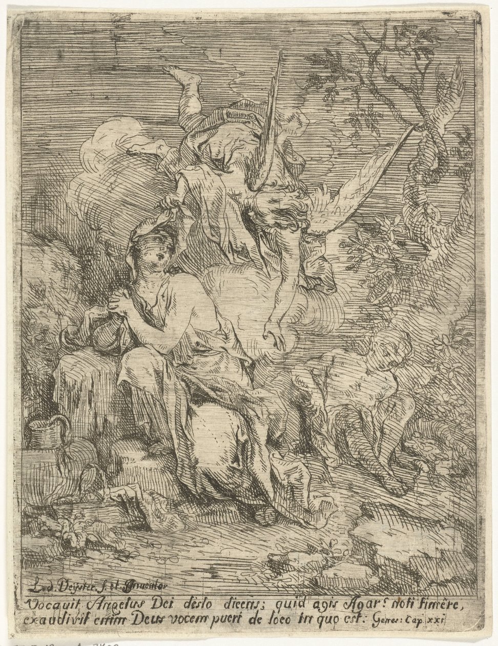 Hagar og Ismael i ørkenen af Louis de Deyster
