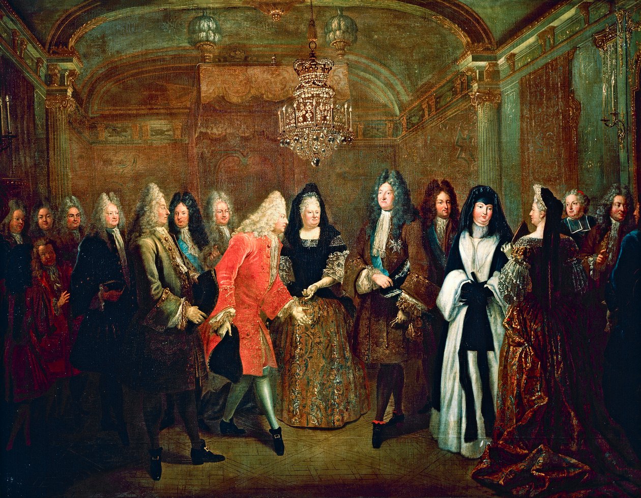 Ludvig XIV modtog kurfyrst af Sachsen, Frederik Augustus II i Fontainebleau den 27. september af Louis de Silvestre