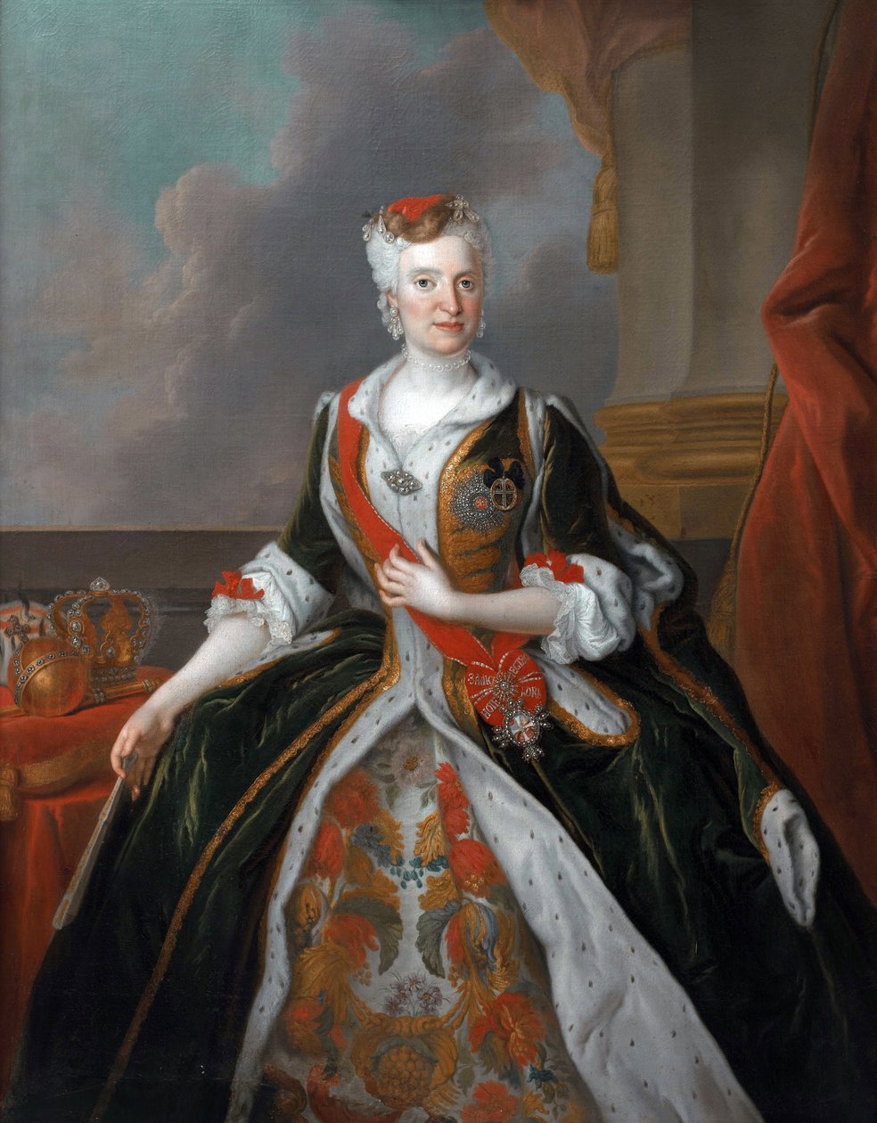 Marie Josephe de Habsbourg, ærkehertuginde af Østrig (Maria Josepha, kone til Augustus III af Polen) - Portræt af Maria Josepha af Østrig (1699-1757) - Silvestre, Louis de (1675-1760) - efter 1733 - Olie på lærred - 155x118 cm - Wilanow Palace Museum af Louis de Silvestre