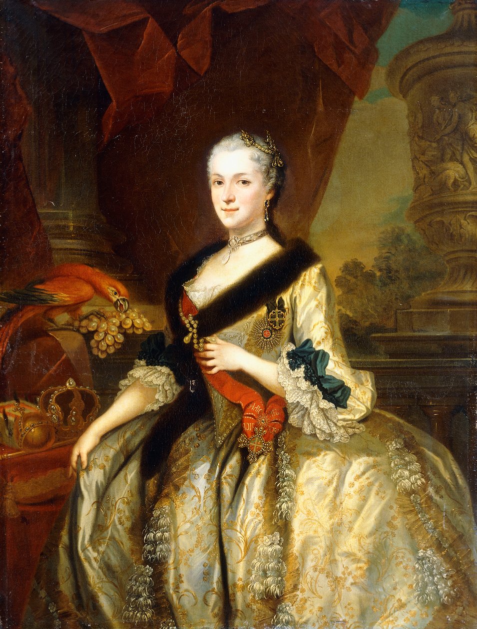 Portræt af Maria Josepha, dronning af Polen, stående trekvart længde, af Louis de Silvestre