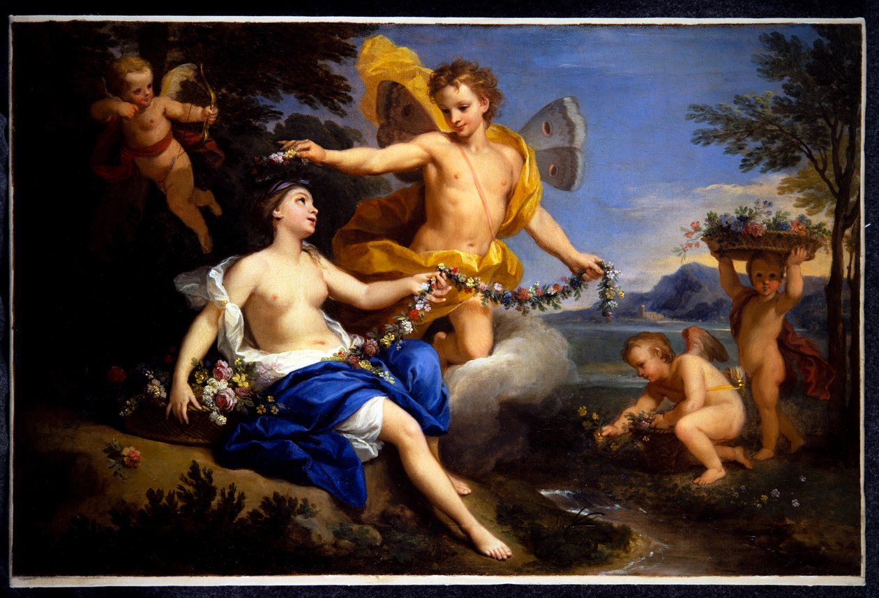 Zephyr og Flora (maleri) af Louis de the Younger Boulogne