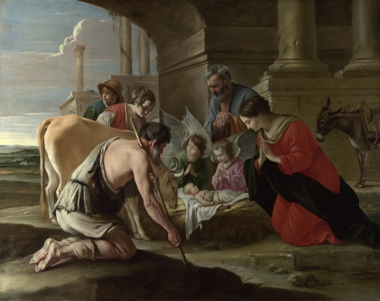 Hyrdernes tilbedelse, ca. 1640 af Louis le Nain