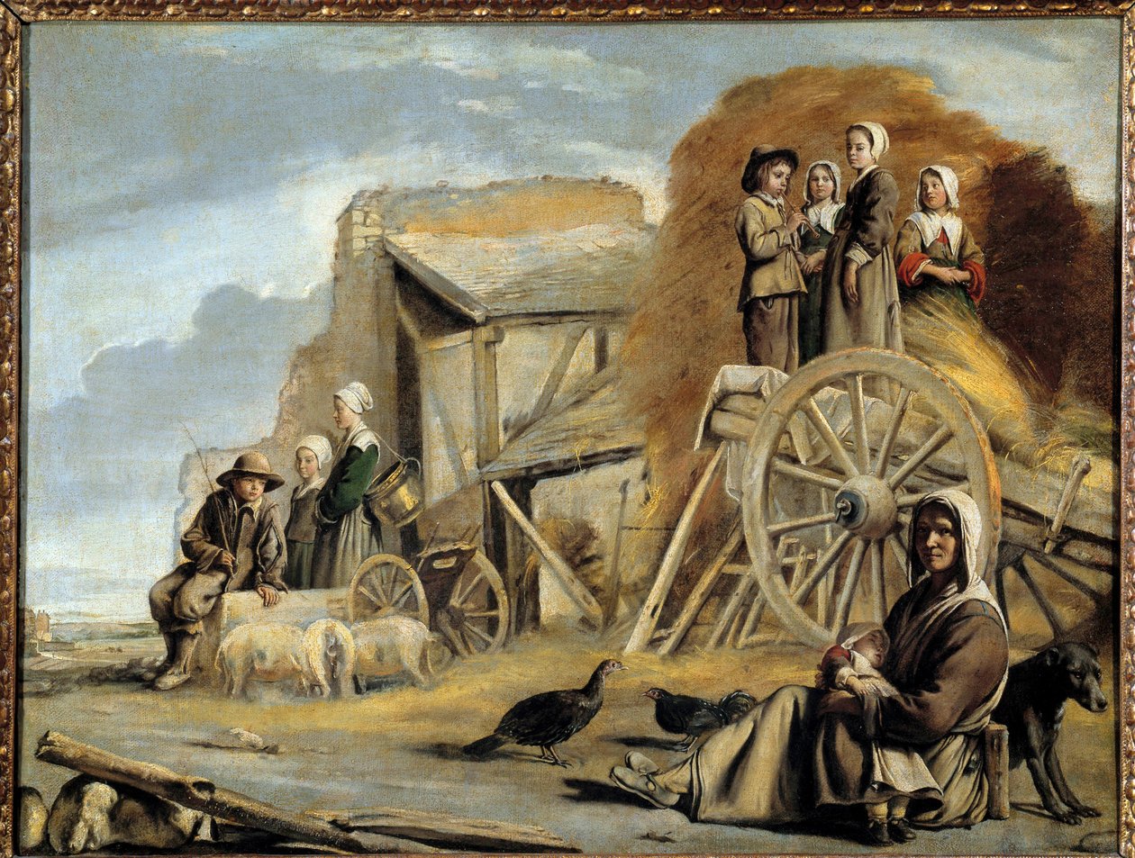 Vognen eller høets tilbagevenden Maleri af Louis Le Nain (1593-1648) af Louis le Nain