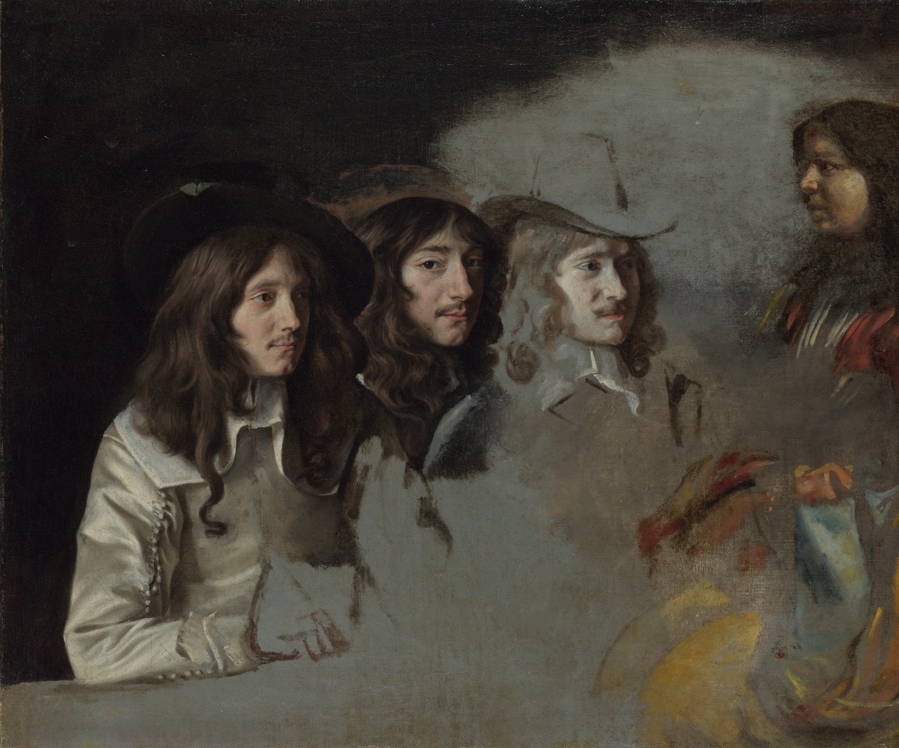 Tre mænd og en dreng, ca. 1647-1648 af Louis le Nain