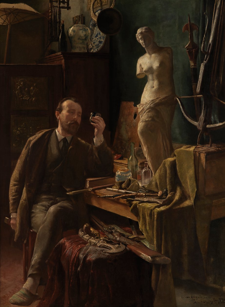 Kunstner i sit atelier af Louis van Engelen