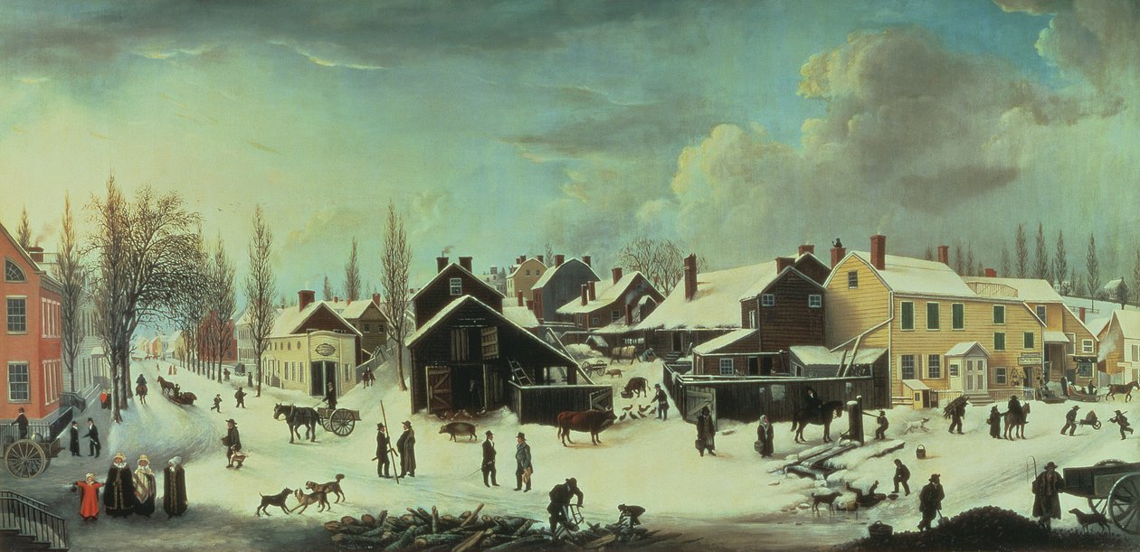 Vinterscene i Brooklyn, ca. 1817 af Louisa Ann Coleman