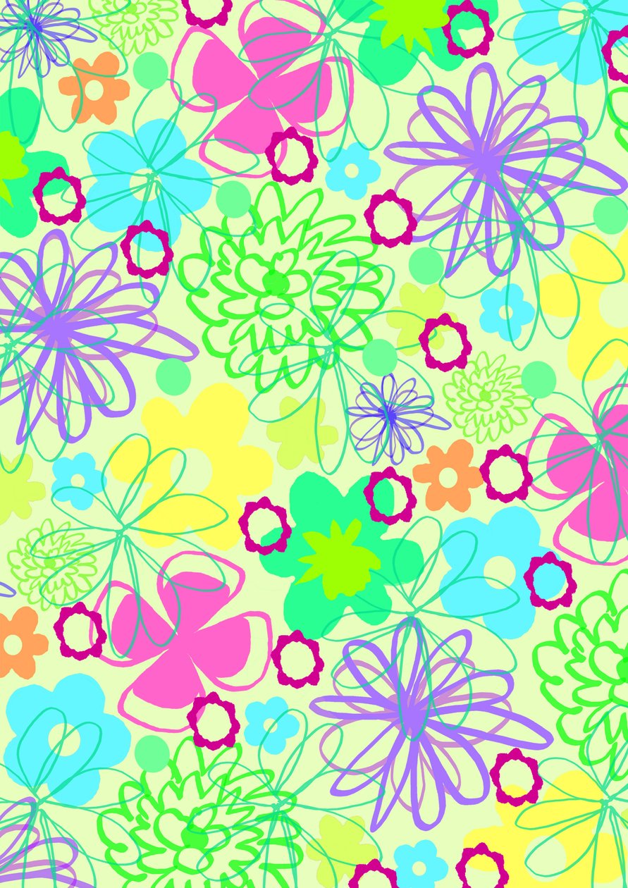 Grafiske blomster (digitale) af Louisa Hereford