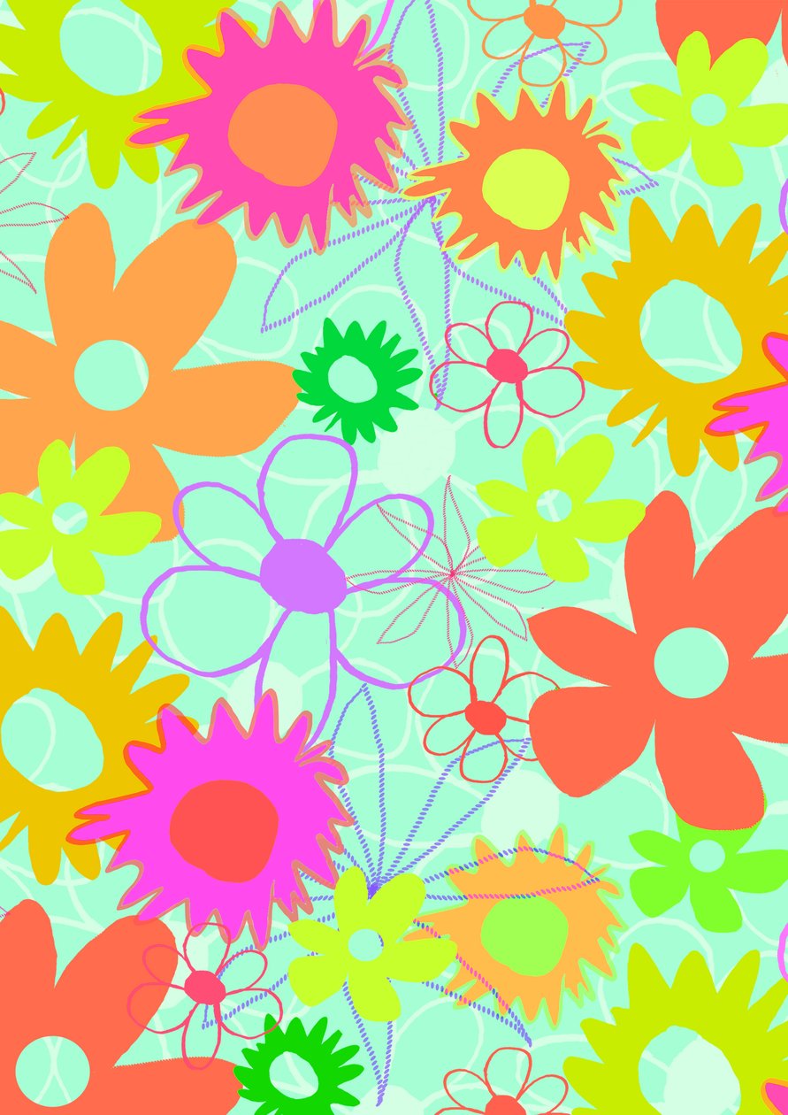 Blandede blomster (digitale) af Louisa Hereford