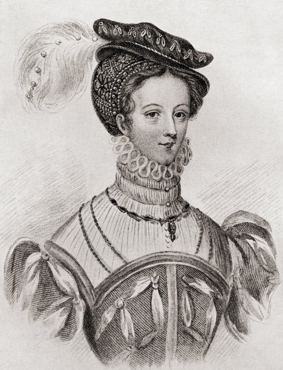Mary, Queen of Scots, 16 år, fra The Girl Through the Ages, udgivet 1933 af Louisa Stuart Costello