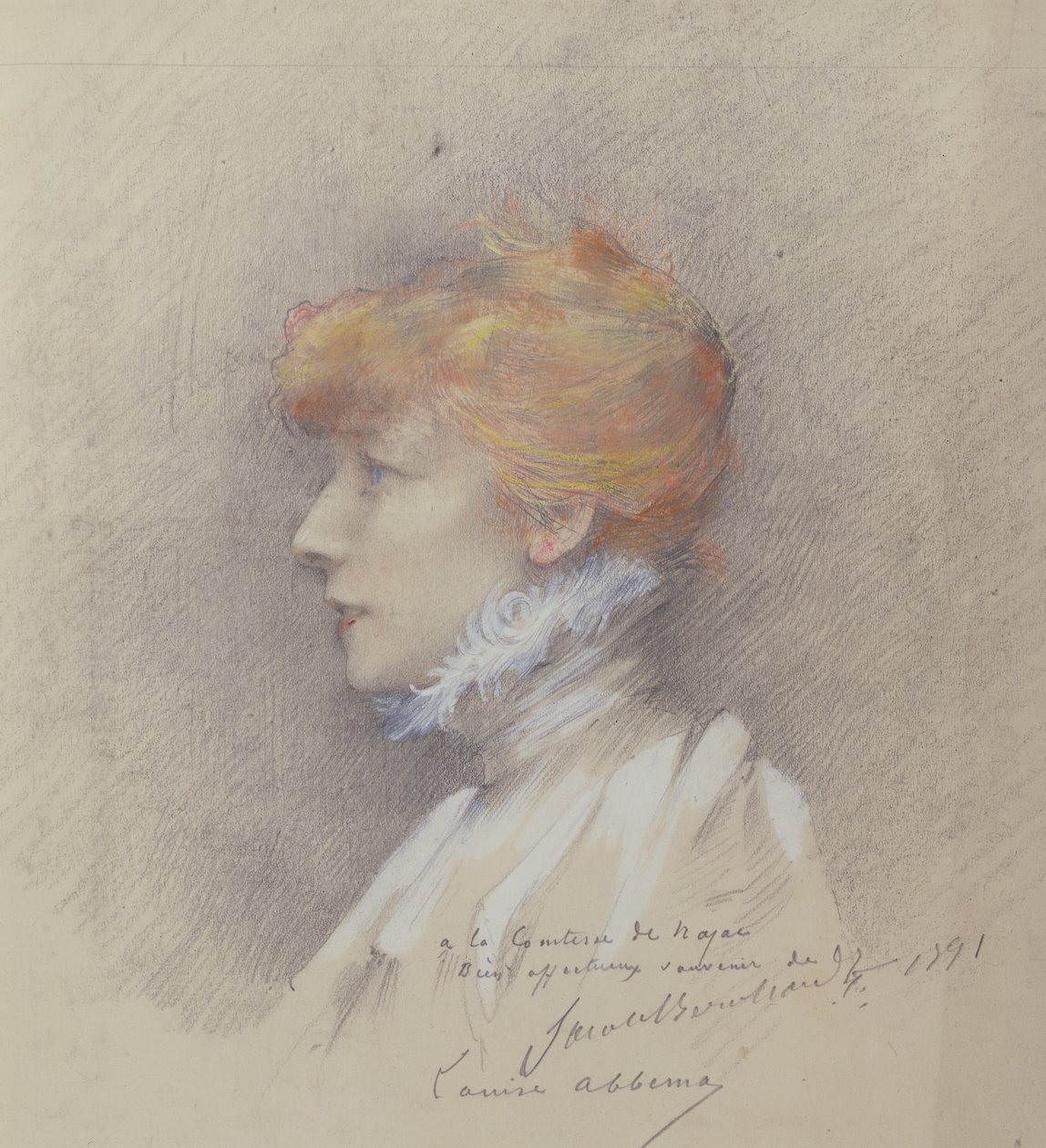 Sarah Bernhardt (1844-1923) 1891 (pastel på papir) af Louise Abbéma