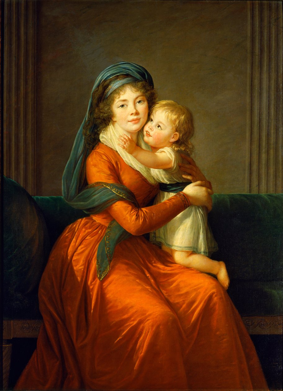 Portræt af prinsesse Alexandra Golitsyna og hendes søn Piotr af Elisabeth Louise Vigee Lebrun