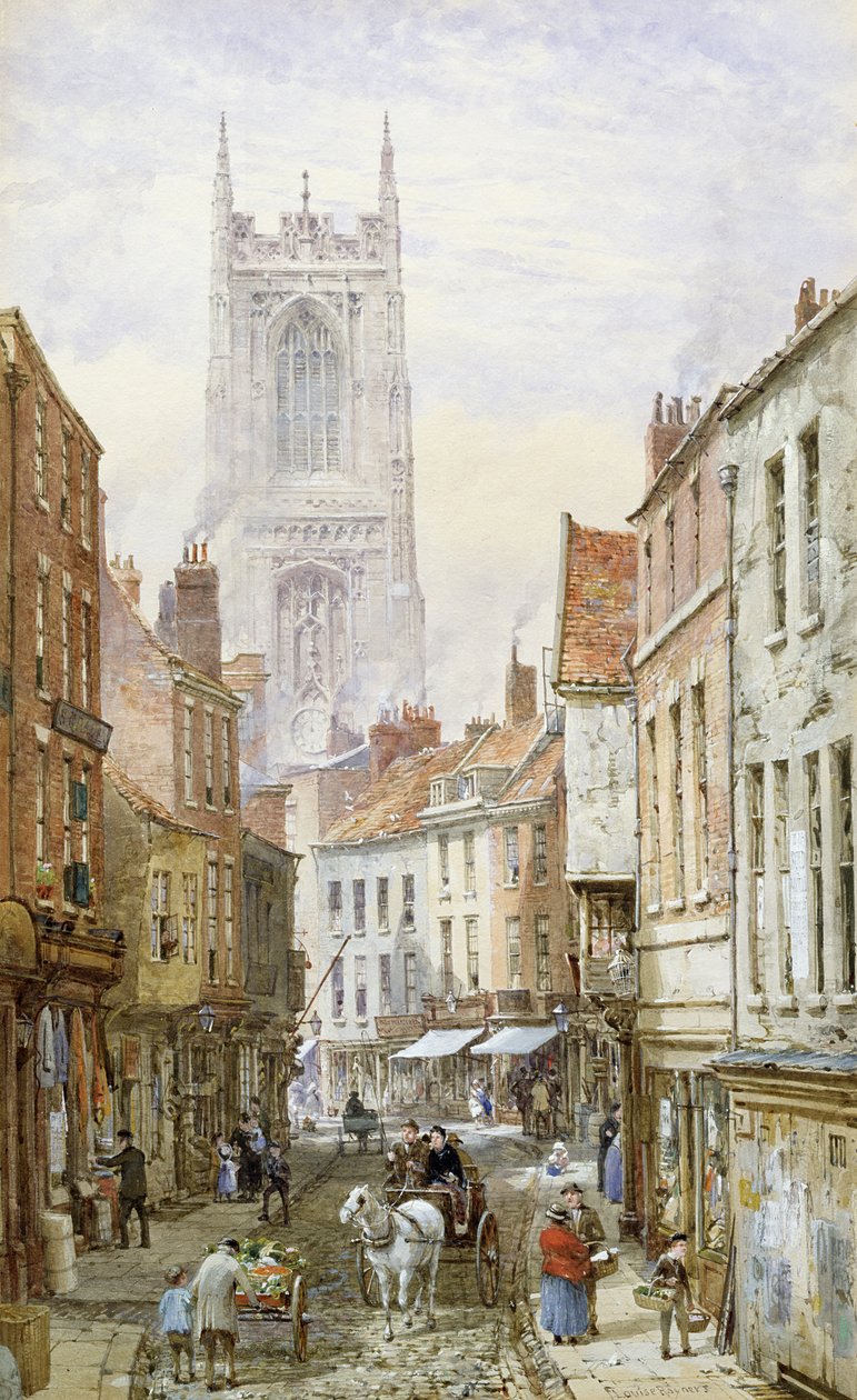 Udsigt over Irongate, Derby af Louise Ingram Rayner