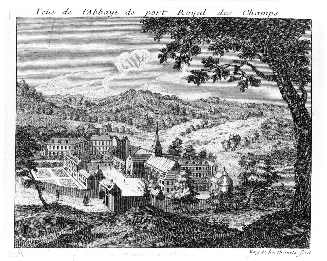 Generelt billede af Abbey of Port-Royal des Champs, 1709 af Louise Madelaine Cochin