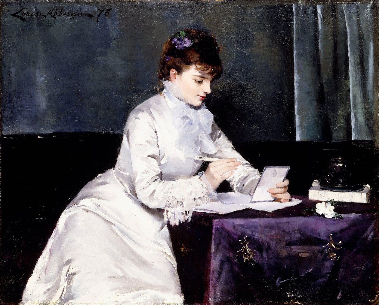 Portræt af Madame Lucien Guitry, 1876 af Louise Abbéma