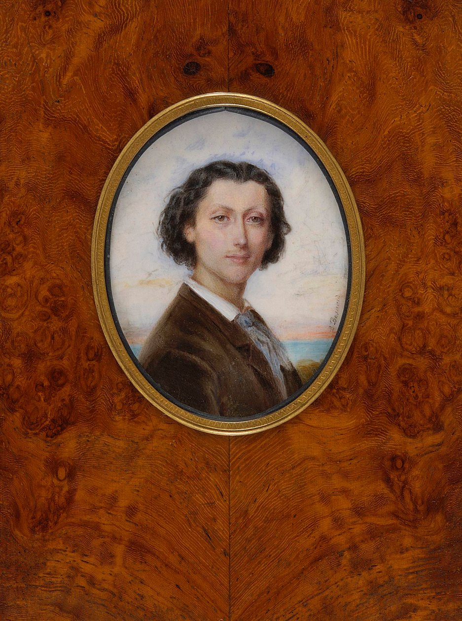 Portræt af komponisten Franz Liszt 1811-1886, 1836. af Louise Besnard née Vaillant