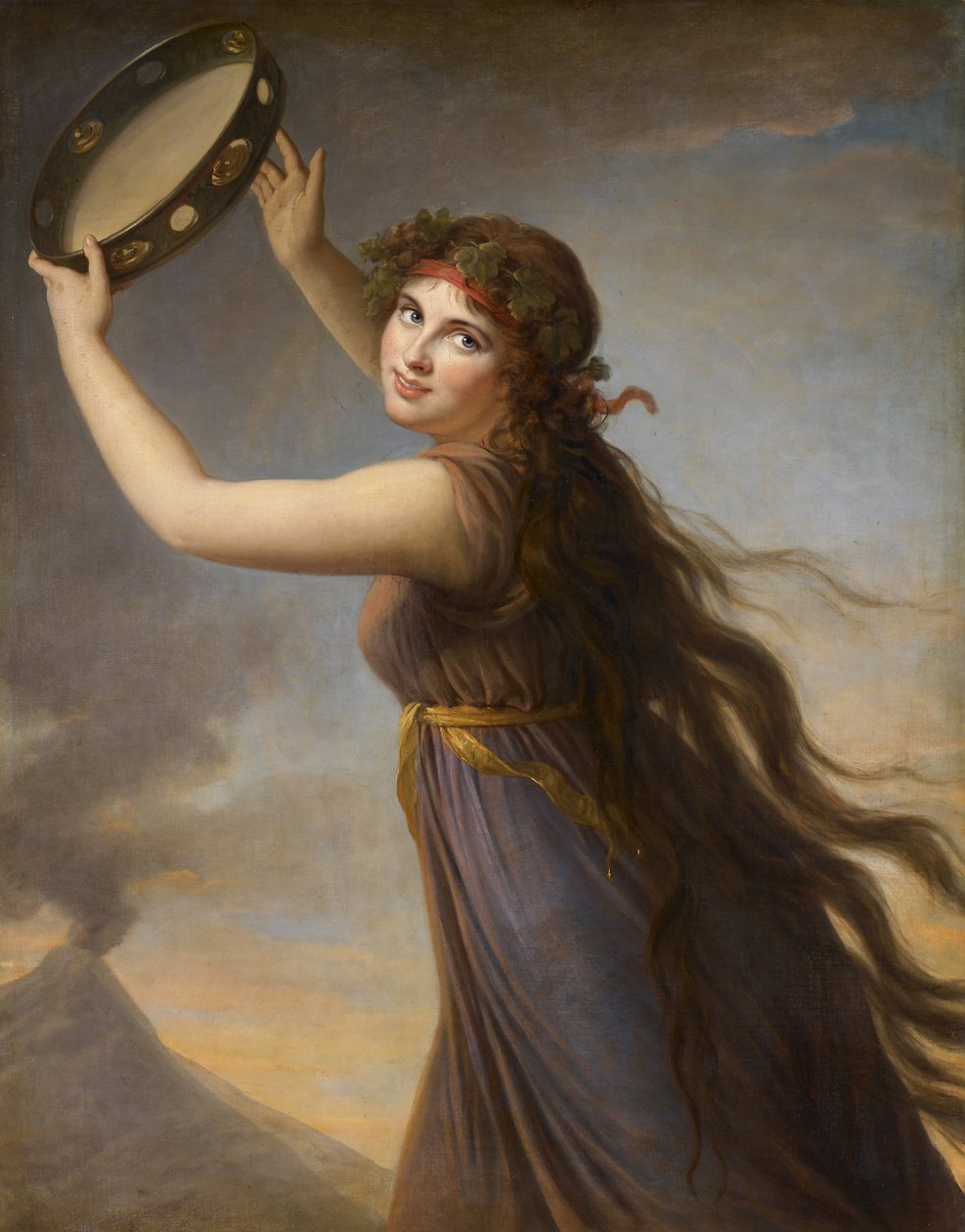 Portræt af Emma, Lady Hamilton som Bacchante af Elisabeth Louise Vigee Lebrun