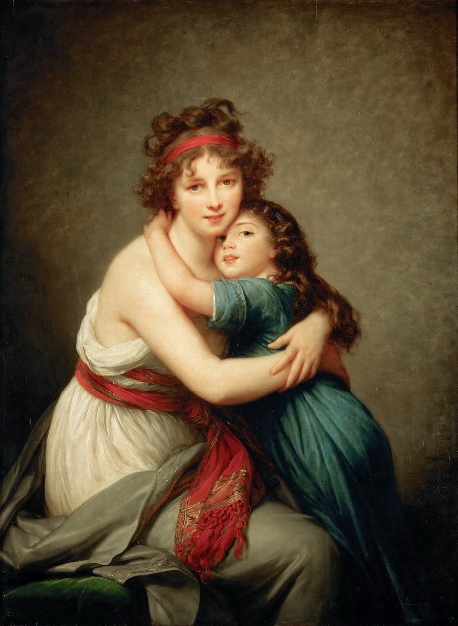 Selvportræt med sin datter, Julie, ca. 1789. af Elisabeth Louise Vigee Lebrun