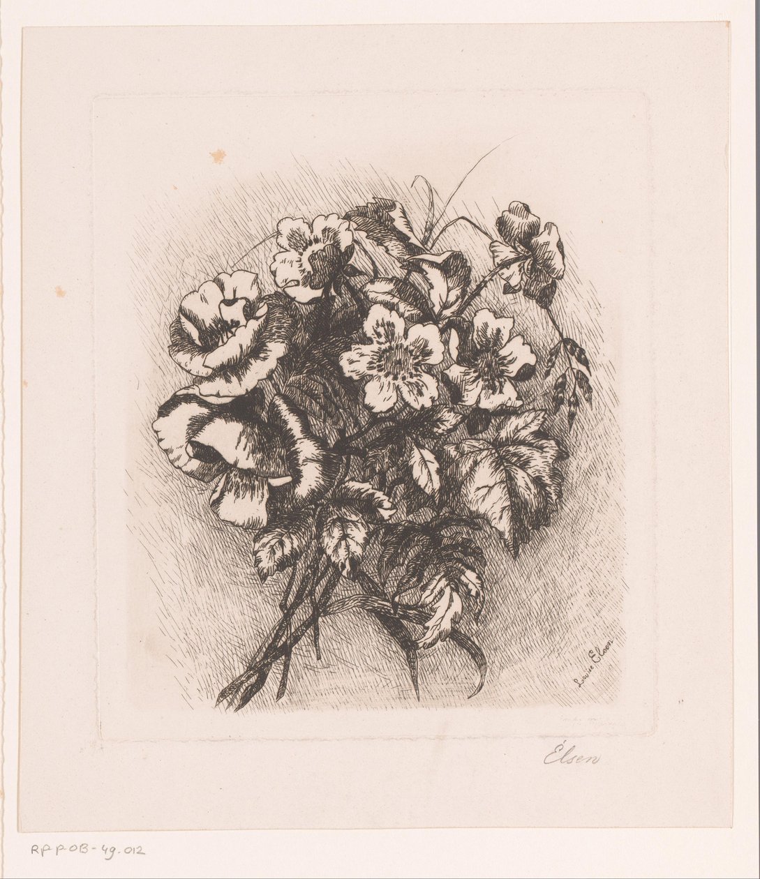 Blomsterstilleben med valmuer og anemoner af Louise Elsen