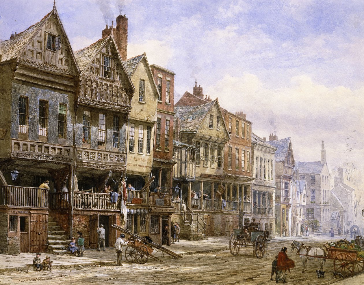 Watergate Street, Chester, Looking West, af Louise Ingram Rayner