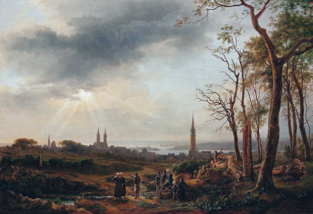 Udsigt over byen Saint-Pol-de-Léon af Louise Josephine Sarazin de Belmont
