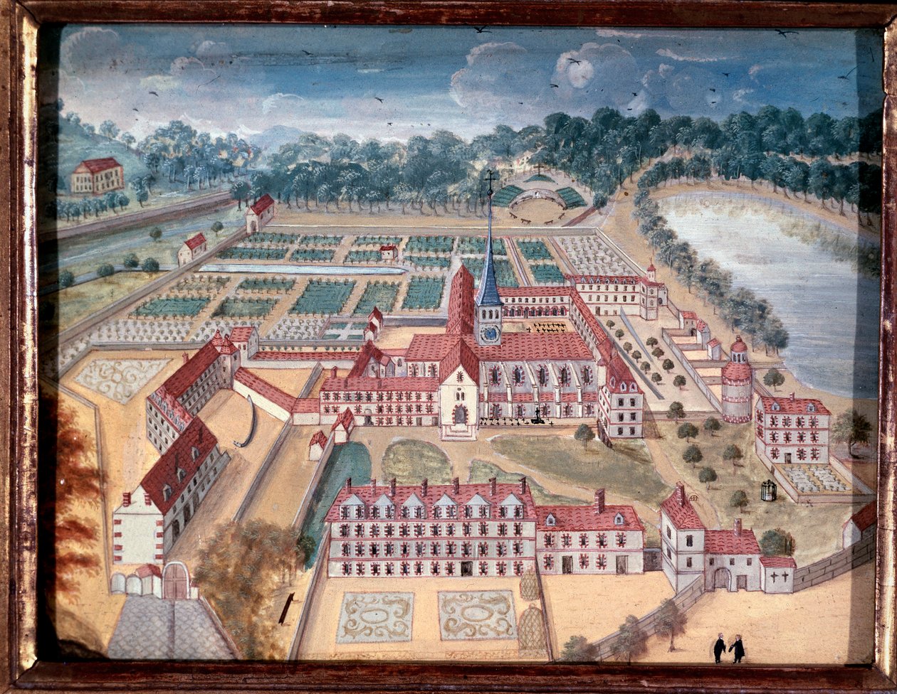 Udsigt over Abbey of Port-Royal-des-Champs (gouache af Louise Madeleine Cochin