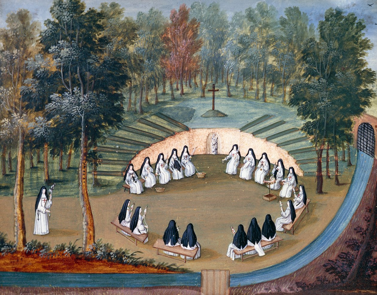 Port-Royal des Champs Abbey, Nonner mødes i ensomhed af Louise-Magdeleine Hortemels (1688-1767), Frankrig af Louise Magdeleine Hortemels