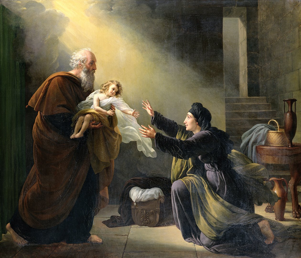 Elijah genopliver søn af enken fra Sarepta af Louise Marie Jeanne Hersent