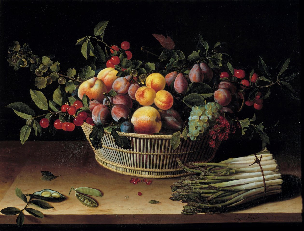 Stilleben med frugtkurv af Louise Moillon