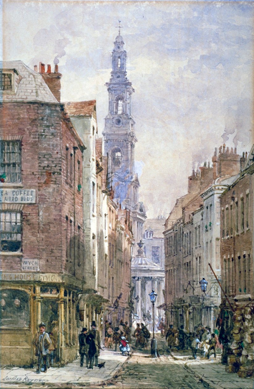 Udsigt over Drury Court fra Wych Street, Westminster, London, c1875 af Louise Rayner