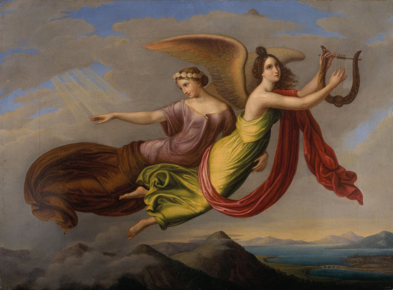 Memory and Imagination, ca. 1830 (olie på lærred) af Louise Seidler