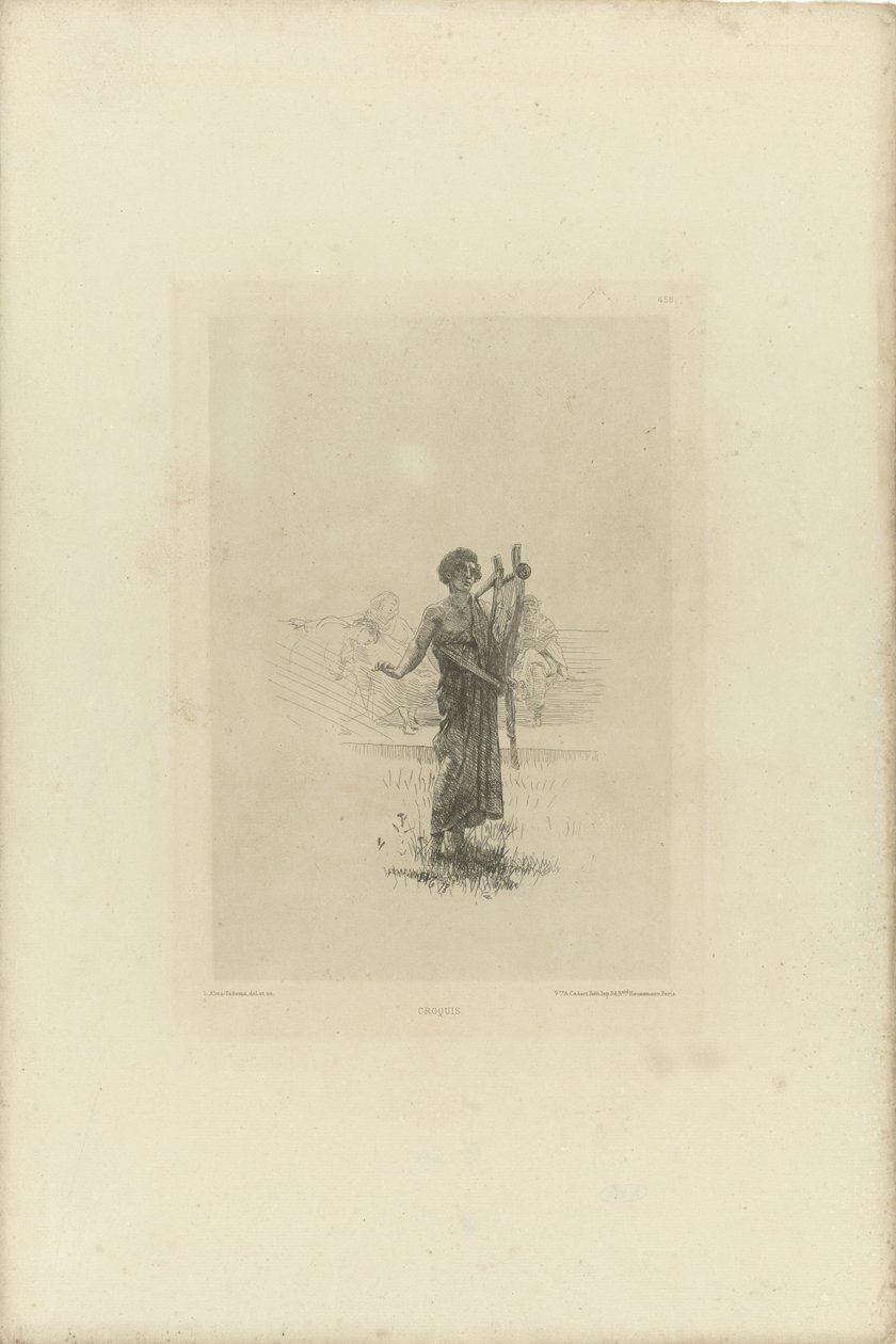 Skitse til improvisatoren Croquis (titel på objekt) af Lourens Alma Tadema