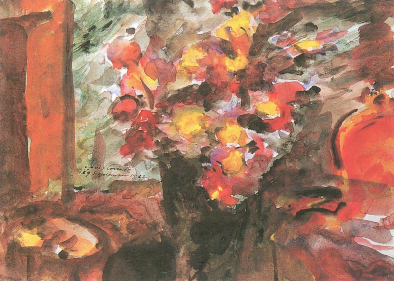 Stilleben med blomster af Lovis Corinth