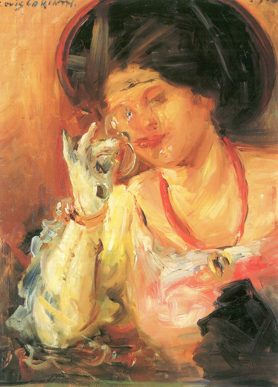 Dame med vinglas af Lovis Corinth