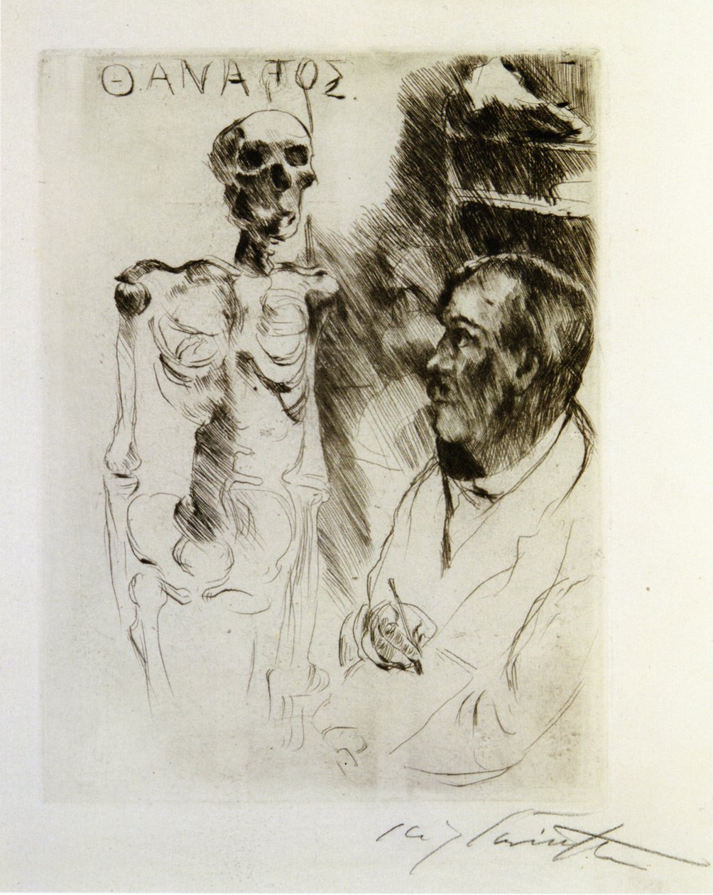 Kunstneren og Death In af Lovis Corinth
