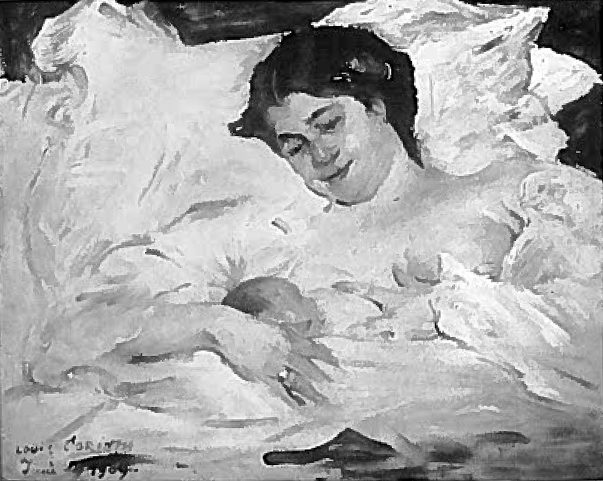 Charlotte og Wilhelminen i puerperiet af Lovis Corinth