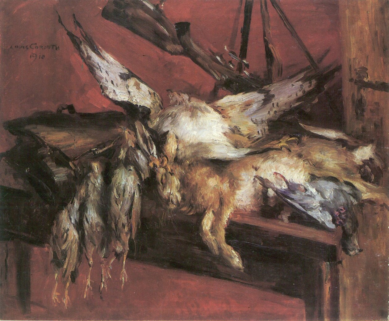Jagt stilleben, hare og agerhøne af Lovis Corinth