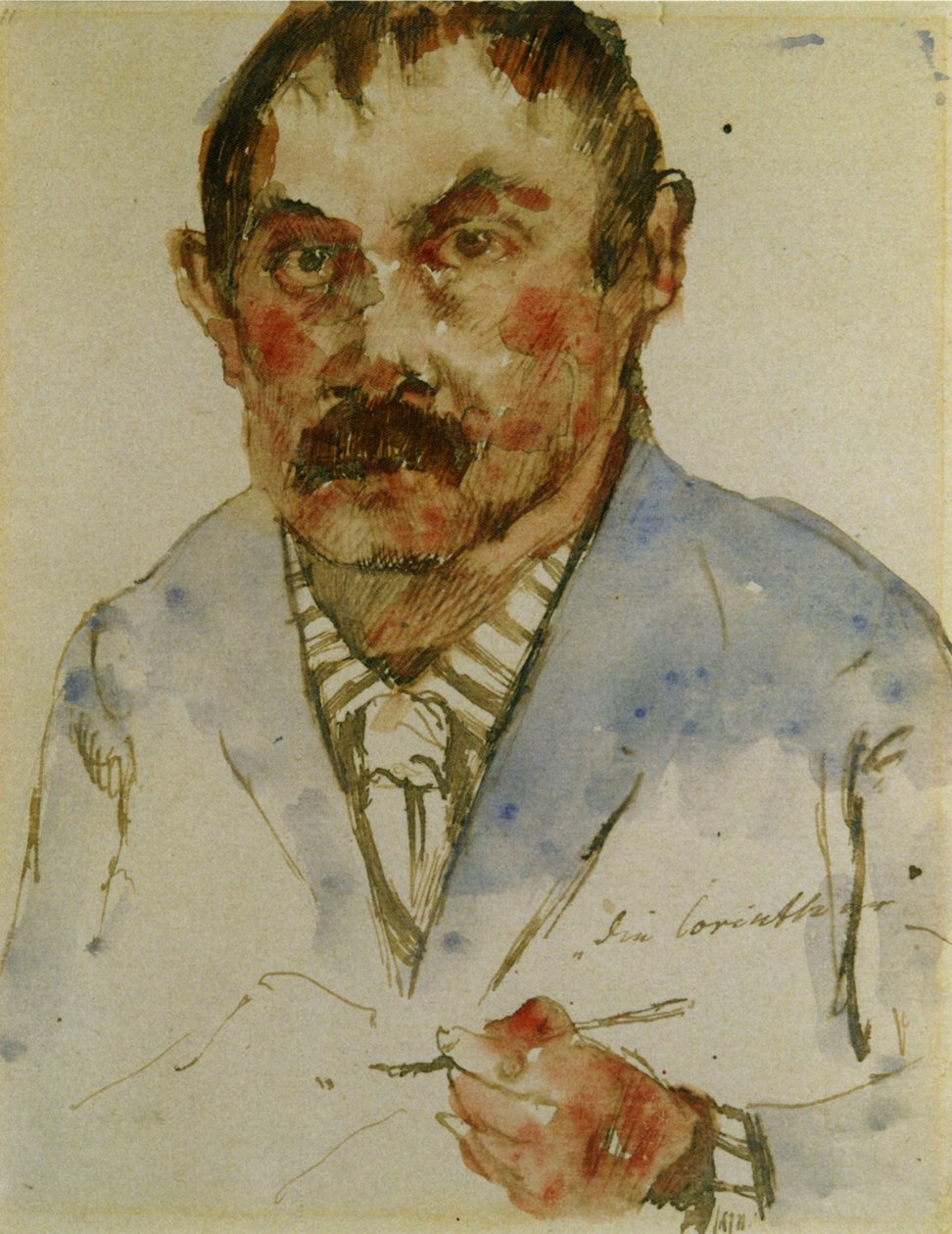 Selvportræt med en pensel i hånden af Lovis Corinth