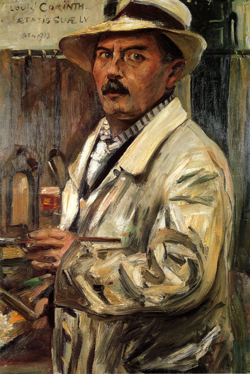Selvportræt med stråhat af Lovis Corinth